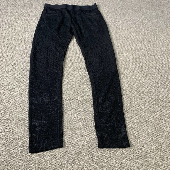 The Kooples Sport Womens Leggings Size‎ 1 Black Textured Pull On Stretch - Picture 1 of 12